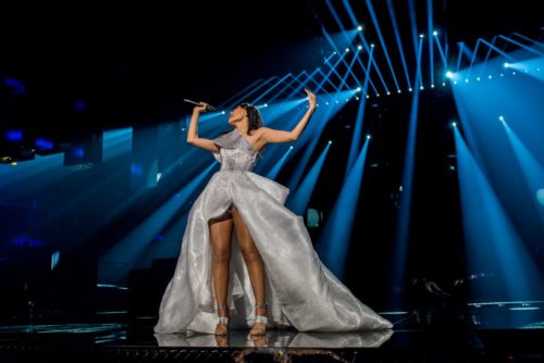 Do you like my dress, Poli? | © eurovision.tv / Anna Velikova